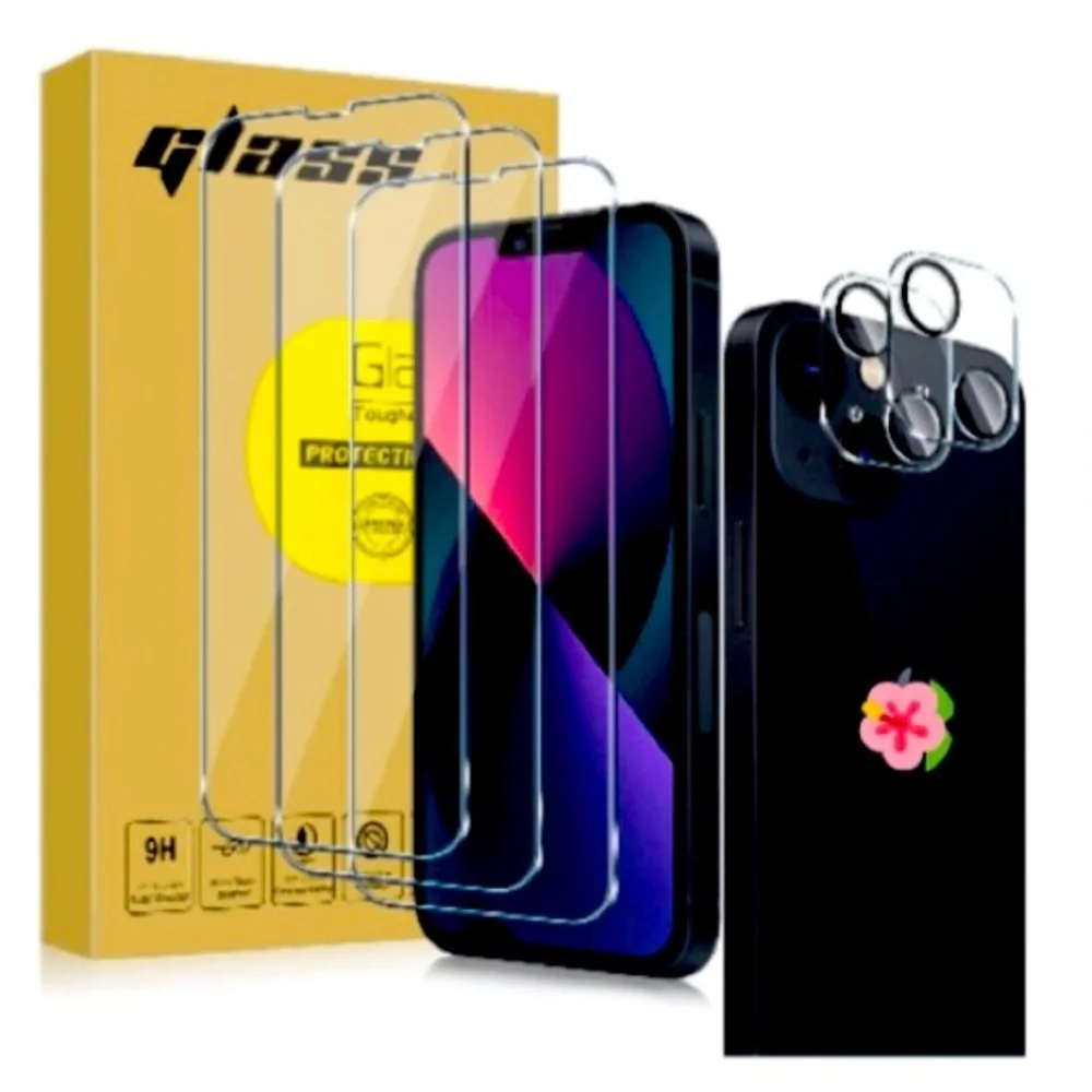 iPhone 13 Pro Max Glass Screen Protector 3 pack + 2 Pack Camera Lens Protector